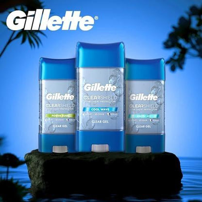 Gillette Advanced Clear Gel Antitranspirant Cool Wave – 5er Pack, 3,8 oz (107 g) pro Dose, Gesamt 19 oz (538 g)