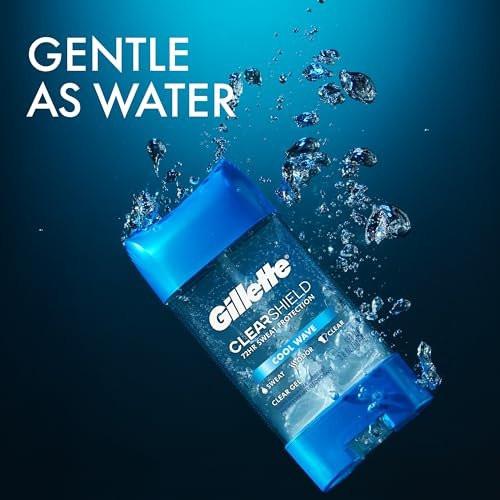 Gillette Advanced Clear Gel Antitranspirant Cool Wave – 5er Pack, 3,8 oz (107 g) pro Dose, Gesamt 19 oz (538 g)