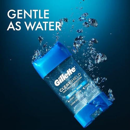Gillette Advanced Clear Gel Antitranspirant Cool Wave – 5er Pack, 3,8 oz (107 g) pro Dose, Gesamt 19 oz (538 g)