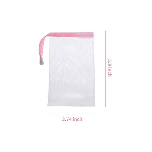 Andiker Seifenbeutel Weich für die Dusche, Seifenaufbewahrungsbeutel mit Kordelzug zum Aufschäumen und Trocknen, aufhängbar (7 Stück Mesh-Seifenbeutel)