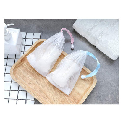 Andiker Seifenbeutel Weich für die Dusche, Seifenaufbewahrungsbeutel mit Kordelzug zum Aufschäumen und Trocknen, aufhängbar (7 Stück Mesh-Seifenbeutel)