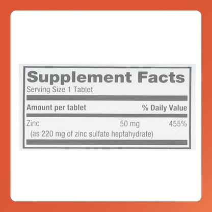 Rugby Zinksulfat 220 mg Tabletten – Mit Zinksulfat-Heptahydrat – Nahrungsergänzungsmittel – 100 Stück (1 Packung)