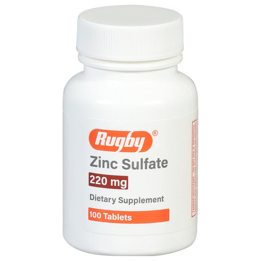 Rugby Zinksulfat 220 mg Tabletten – Mit Zinksulfat-Heptahydrat – Nahrungsergänzungsmittel – 100 Stück (1 Packung)
