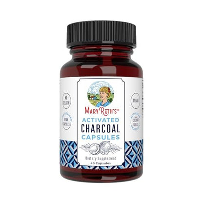 MARYRUTH'S Organics Aktivkohle Kapseln | Substanzadsorption | aus Kokosnussschalen | Vegane Kapseln aus Kiefernholz | Nicht-GVO | Glutenfrei | 40 Stück
