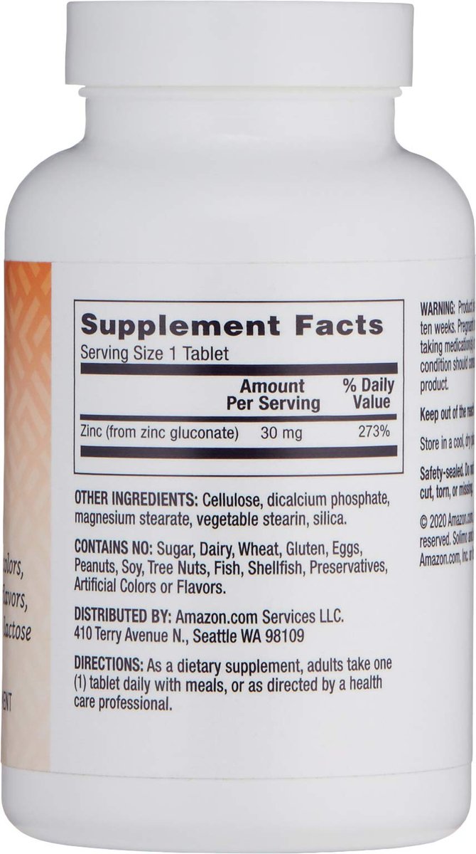 Solimo Zink 30 mg, geschmacksneutral, 300 Tabletten, Zehnmonatsvorrat