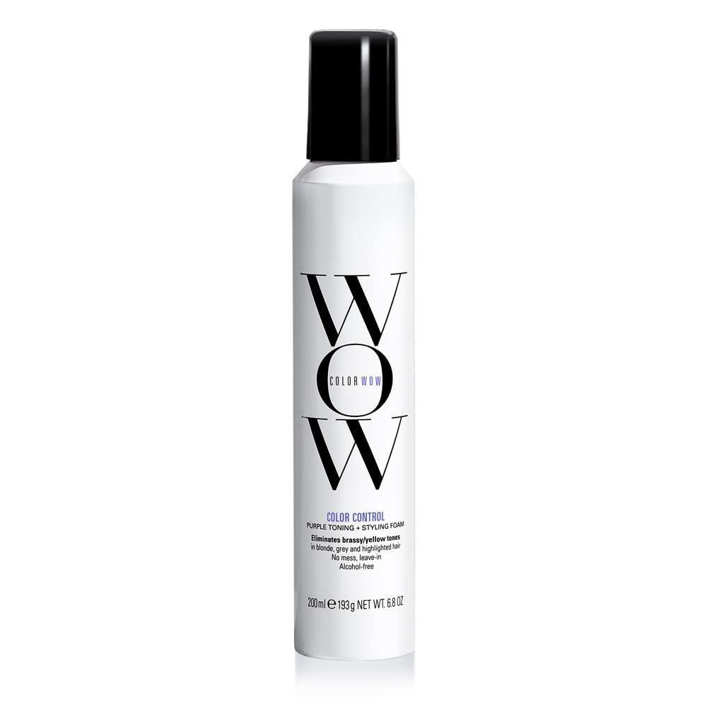COLOR WOW Color Control Purple Toning + Styling Foam – Blond- und Grauhaar ohne Gelbstich, alkoholfrei, 200 ml