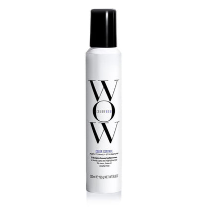 COLOR WOW Color Control Purple Toning + Styling Foam – Blond- und Grauhaar ohne Gelbstich, alkoholfrei, 200 ml