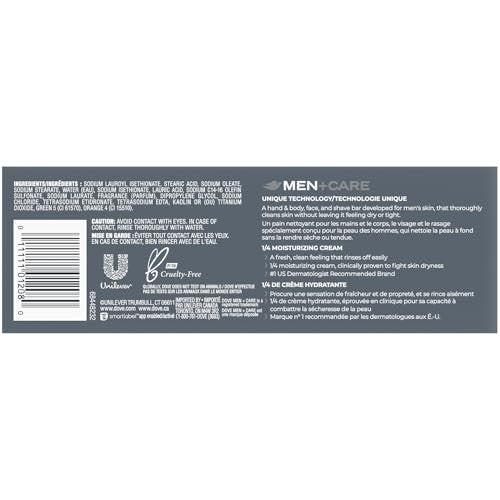 Dove Men+Care Seife Extra Fresh 4er-Pack (24 Stück) – Feuchtigkeitsspendender 3-in-1 Reiniger für Körper, Hände und Gesicht, 22,5 Oz je Stück