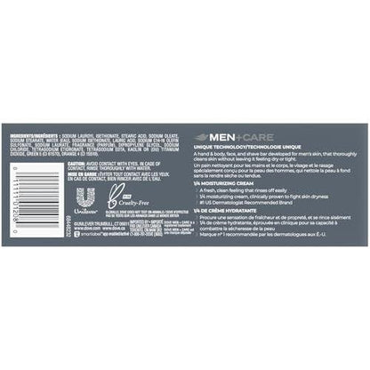 Dove Men+Care Seife Extra Fresh 4er-Pack (24 Stück) – Feuchtigkeitsspendender 3-in-1 Reiniger für Körper, Hände und Gesicht, 22,5 Oz je Stück