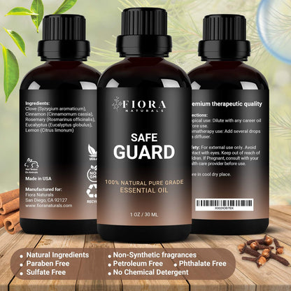 Immunity Essential Oil Blend – Fiora Naturals – Abwehrstarkes Aromatherapie-Öl mit Nelke, Zimt, Zitrone, Rosmarin & Eukalyptus – 30 ml