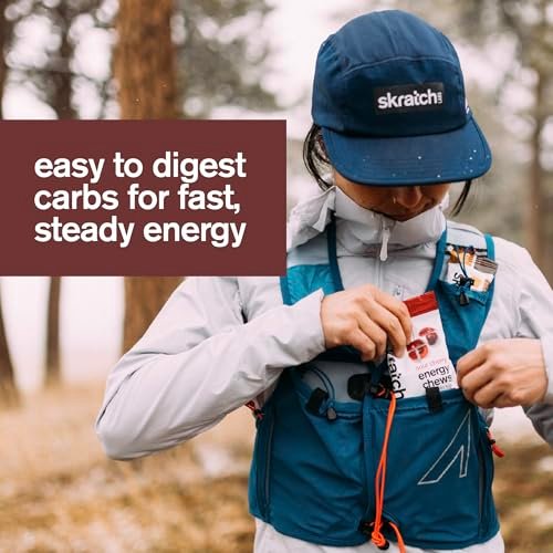 Skratch Labs Energy Chews mit 50 mg Koffein | Koffeinhaltige Gummibärchen für Laufen, Radfahren & Ausdauer | Schnelle Kohlenhydrate, leicht verdaulich | Sauerkirsche 10er Pack | Glutenfrei, Vegan