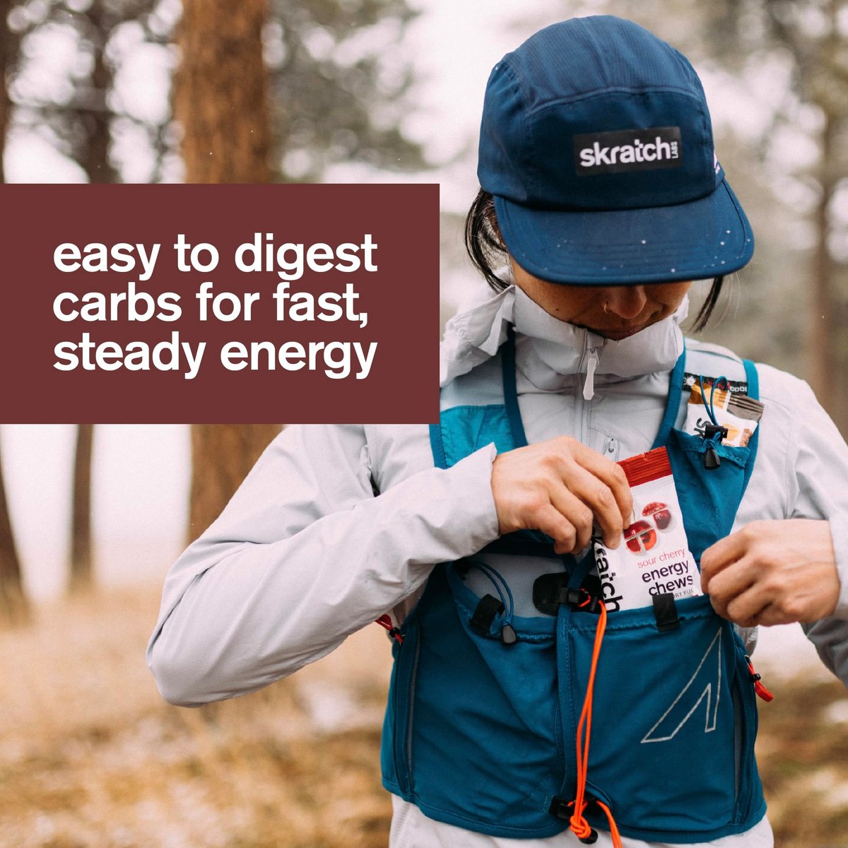Skratch Labs Energy Chews mit 50 mg Koffein | Koffeinhaltige Gummibärchen für Laufen, Radfahren & Ausdauer | Schnelle Kohlenhydrate, leicht verdaulich | Sauerkirsche 10er Pack | Glutenfrei, Vegan