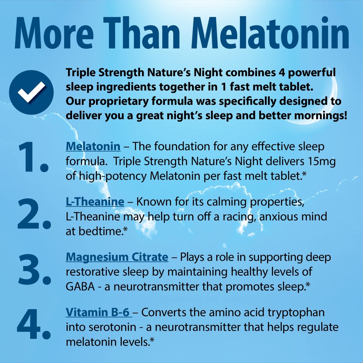 Nature's Night Triple Strength Melatonin 15 mg mit unterstützender Mischung – 90 Tabletten, natürlicher Orangen-Geschmack, zuckerfrei, vegan, nicht-GVO, drogenfrei