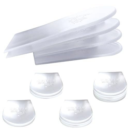 Soul Insole Fersenerhöhung für Damen und Herren - 4 Stück stapelbare Klebepolster, verstellbare Höhenzunahme-Einlegesohlen für Beinlängendifferenz 1/8", 1/4", 3/8", 1/2" (Klein)
