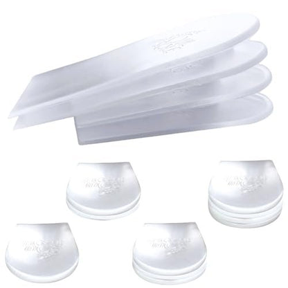 Soul Insole Fersenerhöhung für Damen und Herren - 4 Stück stapelbare Klebepolster, verstellbare Höhenzunahme-Einlegesohlen für Beinlängendifferenz 1/8", 1/4", 3/8", 1/2" (Klein)