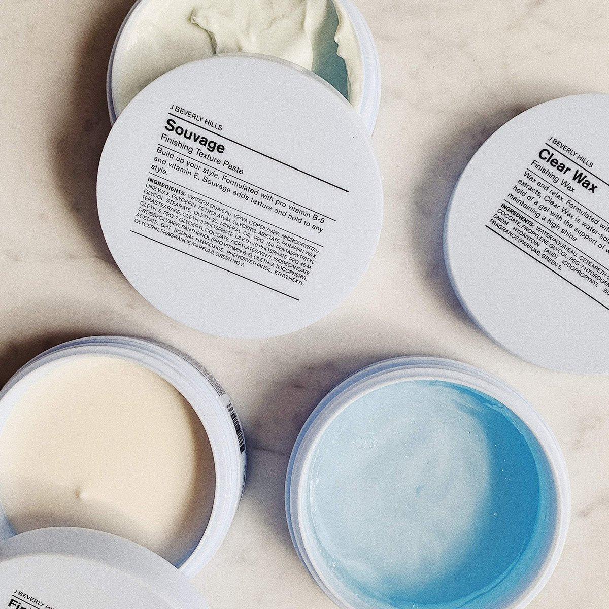 J Beverly Hills Blue Souvage Finishing Texture Paste mit Vitamin E für starkes Haar, 2,5 oz