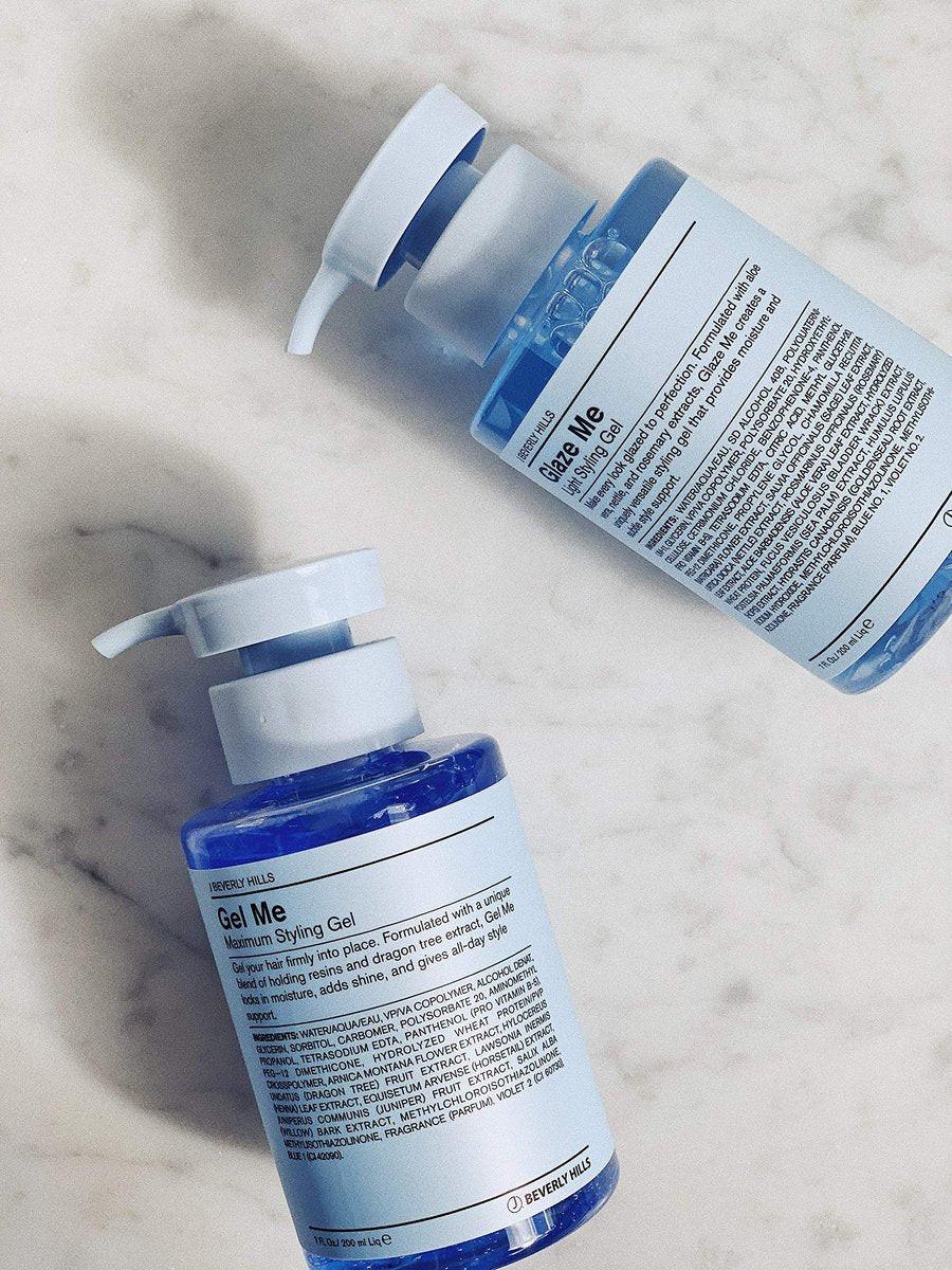 J Beverly Hills Blue Glaze Me Light Styling Hair Gel mit Aloe Vera für Feuchtigkeit, leichter Halt, 200 ml