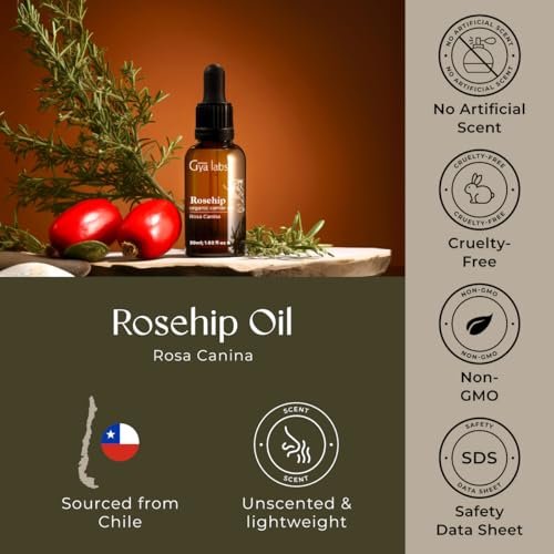Gya Labs Rosenöl - 30 ml - Trägeröl für Haare, Haut, Gesicht, Kopfhaut & Körpermassage