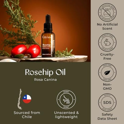 Gya Labs Rosenöl - 30 ml - Trägeröl für Haare, Haut, Gesicht, Kopfhaut & Körpermassage