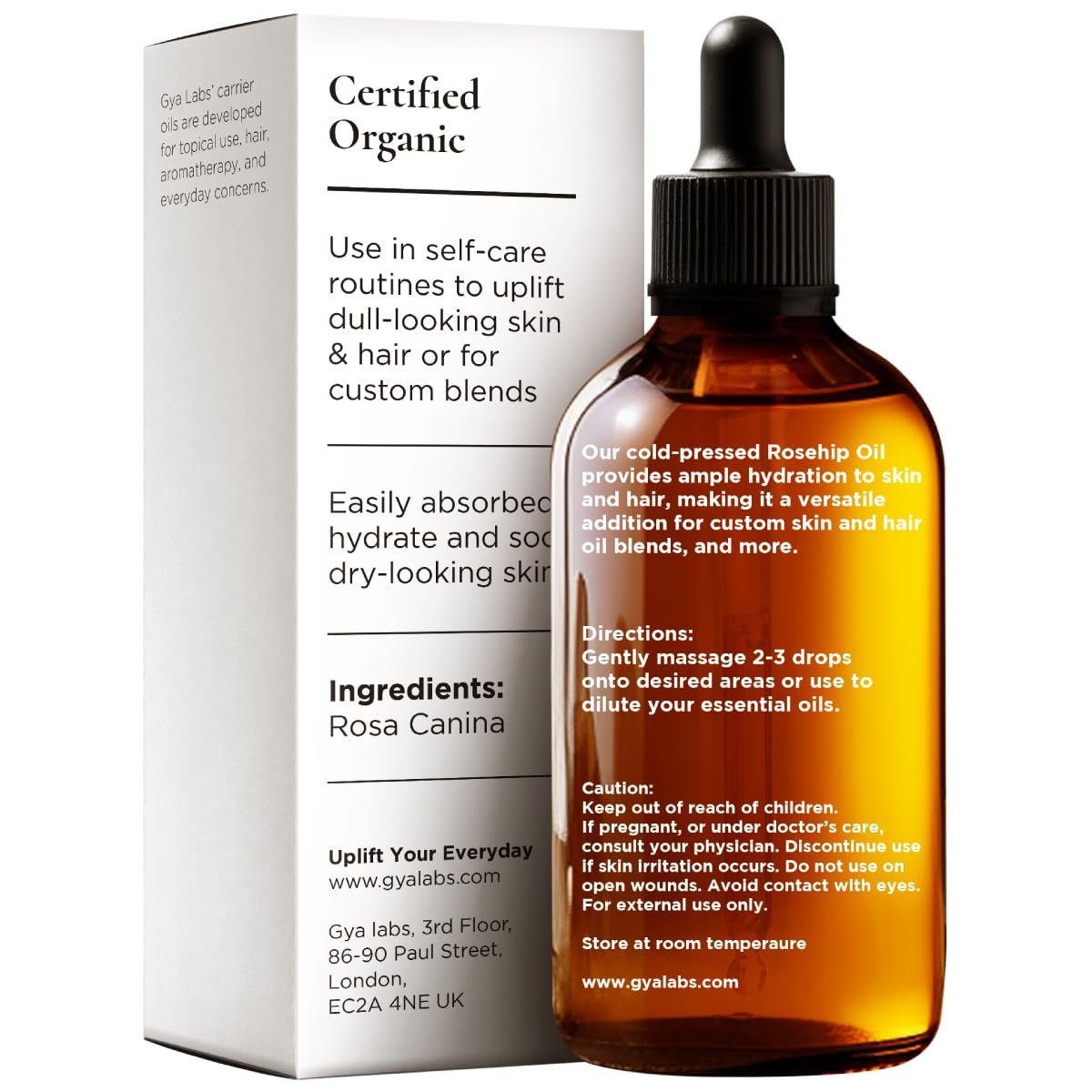 Gya Labs Rosenöl - 30 ml - Trägeröl für Haare, Haut, Gesicht, Kopfhaut & Körpermassage