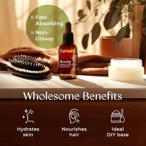 Gya Labs Rosenöl - 30 ml - Trägeröl für Haare, Haut, Gesicht, Kopfhaut & Körpermassage
