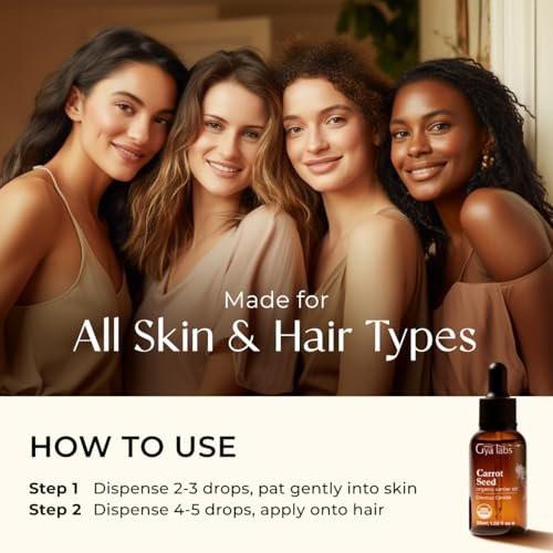 Gya Labs USDA Bio Karottensamenöl – 30 ml Trägeröl für Haare, Haut, Gesicht, Kopfhaut & Körpermassage