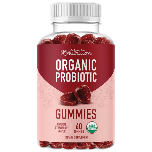 Bio Probiotika Gummibärchen | 5 Milliarden KBE Probiotika für Verdauungsgesundheit & Immununterstützung | Hardy Bacillus Subtilis | Erdbeergeschmack | Haltbar, Glutenfrei, Vegan | 60 Stück (1 Monatsvorrat)