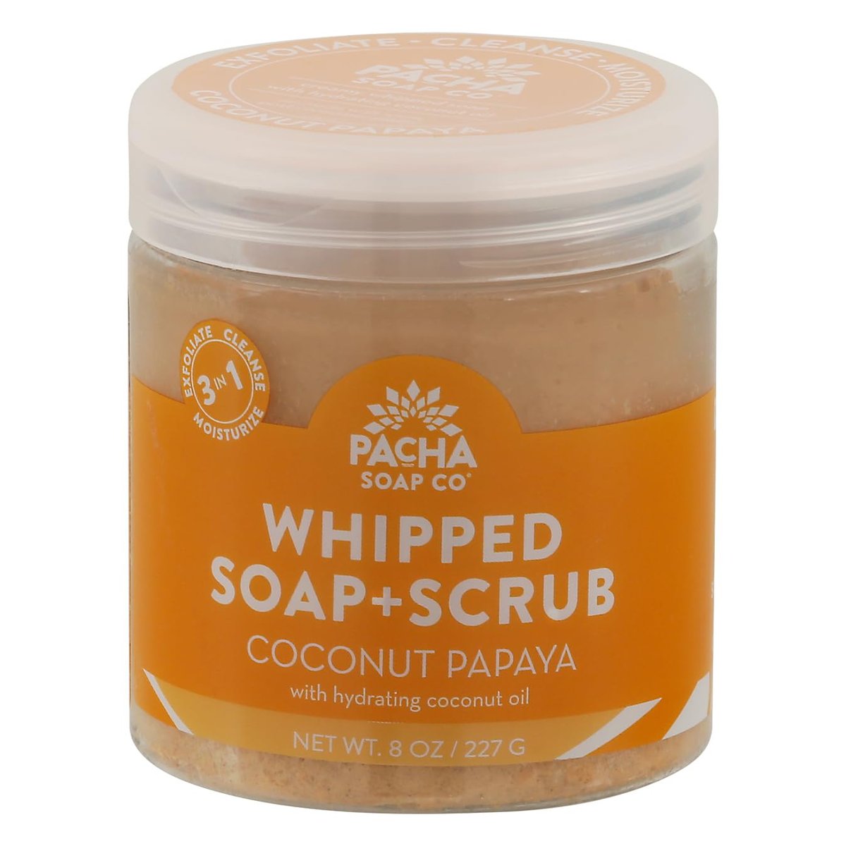 Pacha Soap Kokosnuss Papaya Peeling-Seifenscrub, 227 g