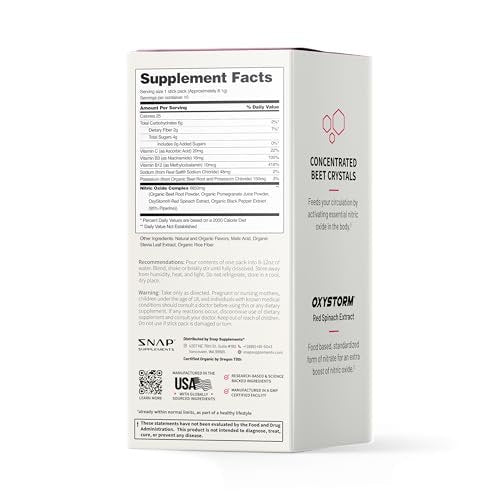 Snap Supplements Bio-Rote Bete-Pulver – Stick-Packs mit gemischten Beeren, 10er-Pack, zur Unterstützung von gesundem Blutdruck und Energie