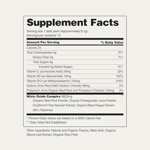 Snap Supplements Bio-Rote Bete-Pulver – Stick-Packs mit gemischten Beeren, 10er-Pack, zur Unterstützung von gesundem Blutdruck und Energie