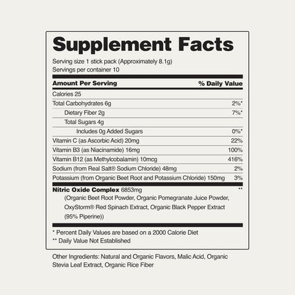 Snap Supplements Bio-Rote Bete-Pulver – Stick-Packs mit gemischten Beeren, 10er-Pack, zur Unterstützung von gesundem Blutdruck und Energie