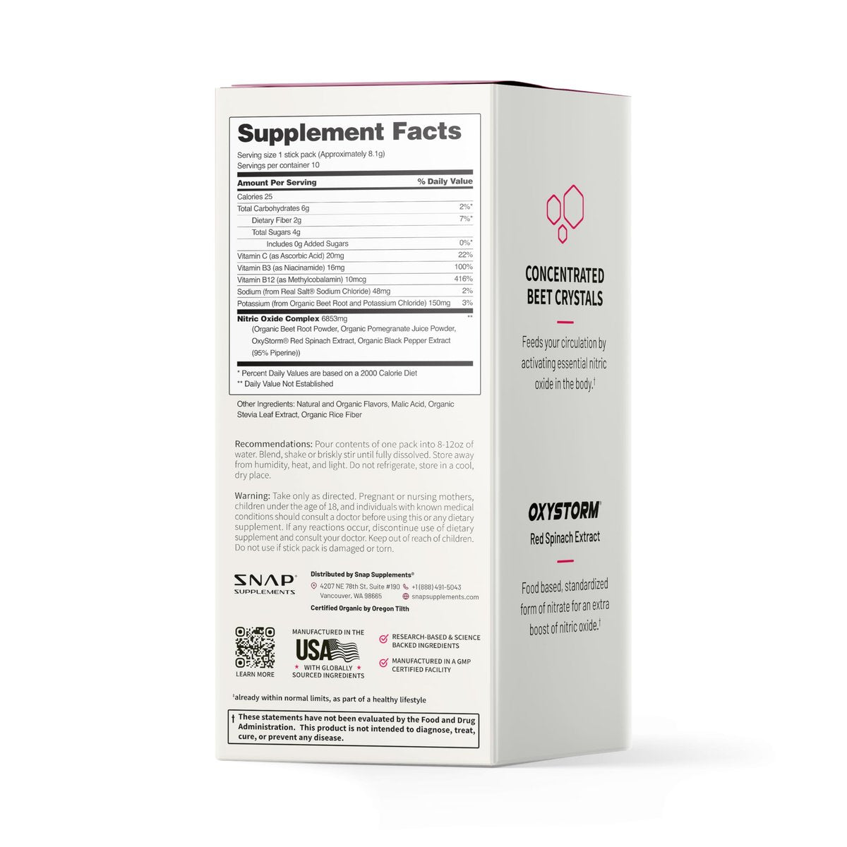 Snap Supplements Bio-Rote Bete-Pulver – Stick-Packs mit gemischten Beeren, 10er-Pack, zur Unterstützung von gesundem Blutdruck und Energie