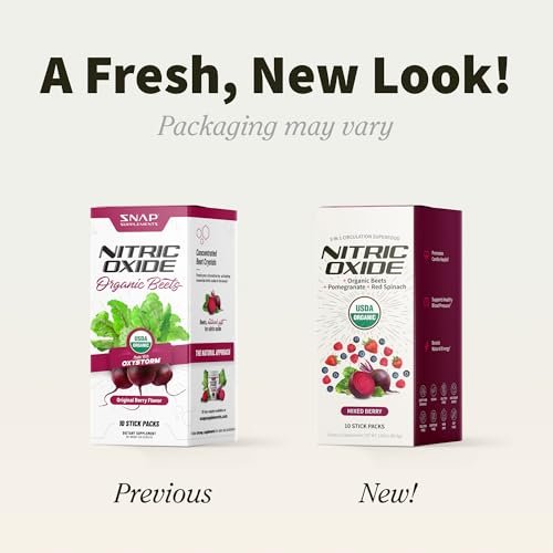 Snap Supplements Bio-Rote Bete-Pulver – Stick-Packs mit gemischten Beeren, 10er-Pack, zur Unterstützung von gesundem Blutdruck und Energie