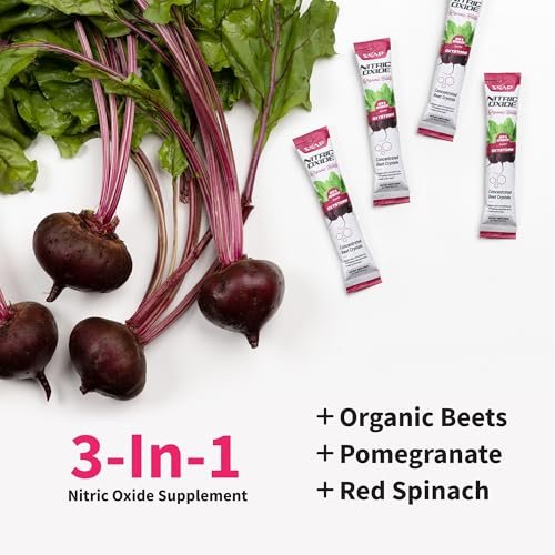 Snap Supplements Bio-Rote Bete-Pulver – Stick-Packs mit gemischten Beeren, 10er-Pack, zur Unterstützung von gesundem Blutdruck und Energie