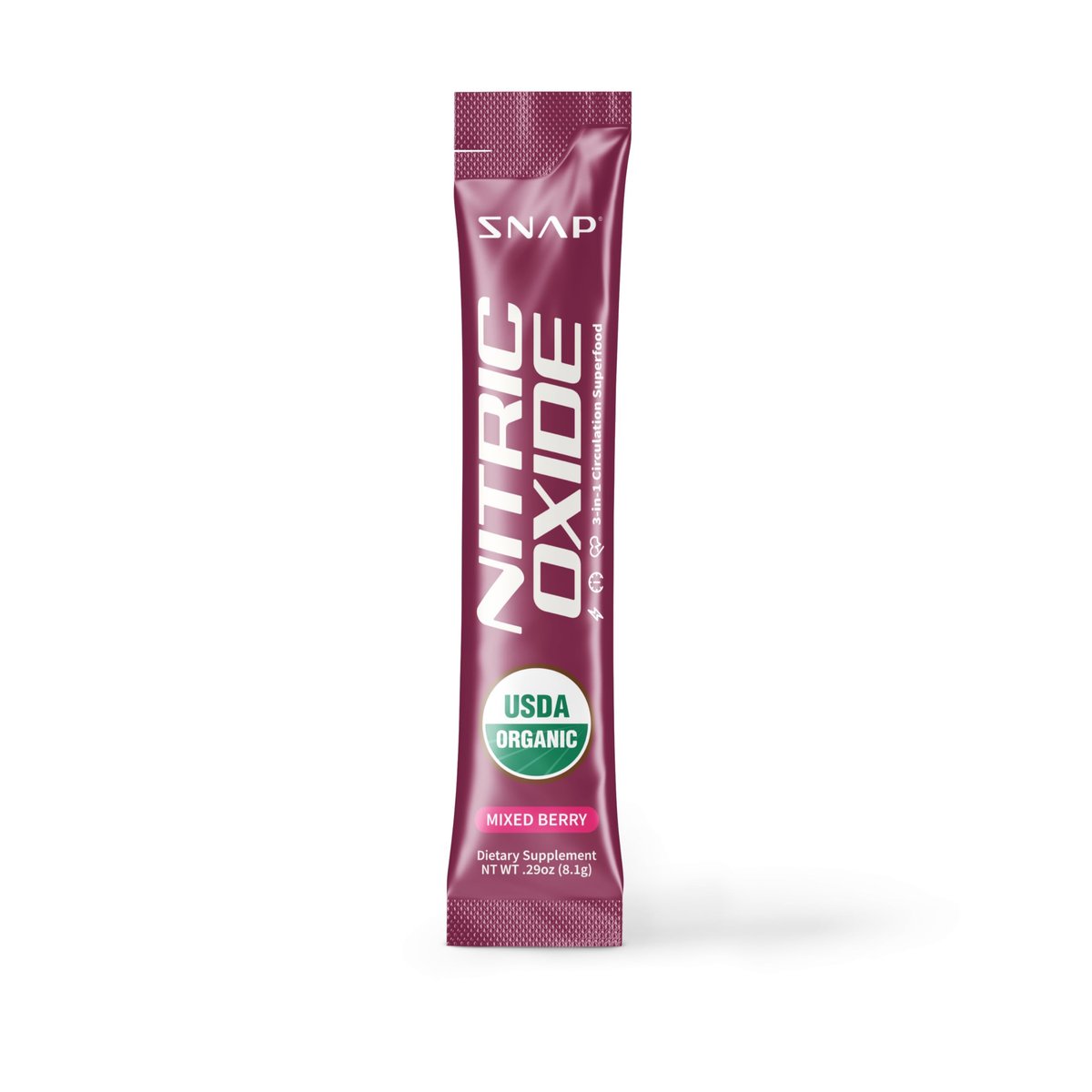 Snap Supplements Bio-Rote Bete-Pulver – Stick-Packs mit gemischten Beeren, 10er-Pack, zur Unterstützung von gesundem Blutdruck und Energie