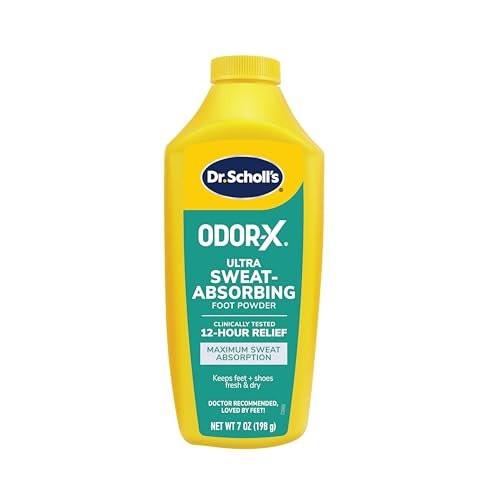 Dr. Scholl's ULTRA-SCHWEISSABSORBIERENDES FUSSPUDER, 198 g – Maximale Schweißabsorption – klinisch getestete 12-Stunden-Linderung – hält Füße frisch und trocken