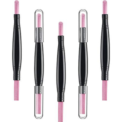 5er Set Bimsstein Nagelfeilen Polierstift Doppelendiger Nagelhautschieber Entferner Buffer Stift Nagelkunst Werkzeug Haushalt Schönheitssalon Peeling abgestorbene Haut Reparatur