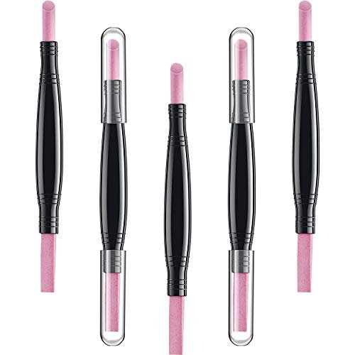 5er Set Bimsstein Nagelfeilen Polierstift Doppelendiger Nagelhautschieber Entferner Buffer Stift Nagelkunst Werkzeug Haushalt Schönheitssalon Peeling abgestorbene Haut Reparatur