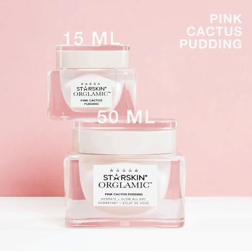 STARSKIN Orglamic Pink Cactus Pudding – Feuchtigkeitscreme mit Kaktusfeigenöl & Hyaluronsäure, 99,3 % natürliche Inhaltsstoffe, 50 ml