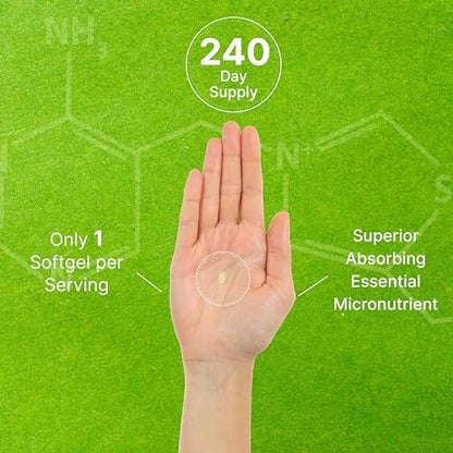 DEAL SUPPLEMENT Vitamin K2 MK-7 200 mcg pro Portion, 240 Kokosöl-Weichkapseln | Leicht absorbierte Menaquinon-7 Form | Knochen-, Gelenk- und Immununterstützung – Nicht-GMO