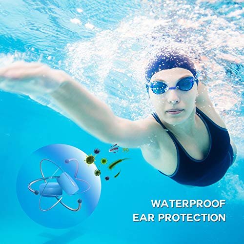 Wieder verwendbare formbare Silikon Ohrstöpsel zum Schlafen - Vegpoet Gehörschutz für Konzerte, Schwimmen, Schnarchen, Flugzeug, Motorrad (12er-Pack, Tiefblau)