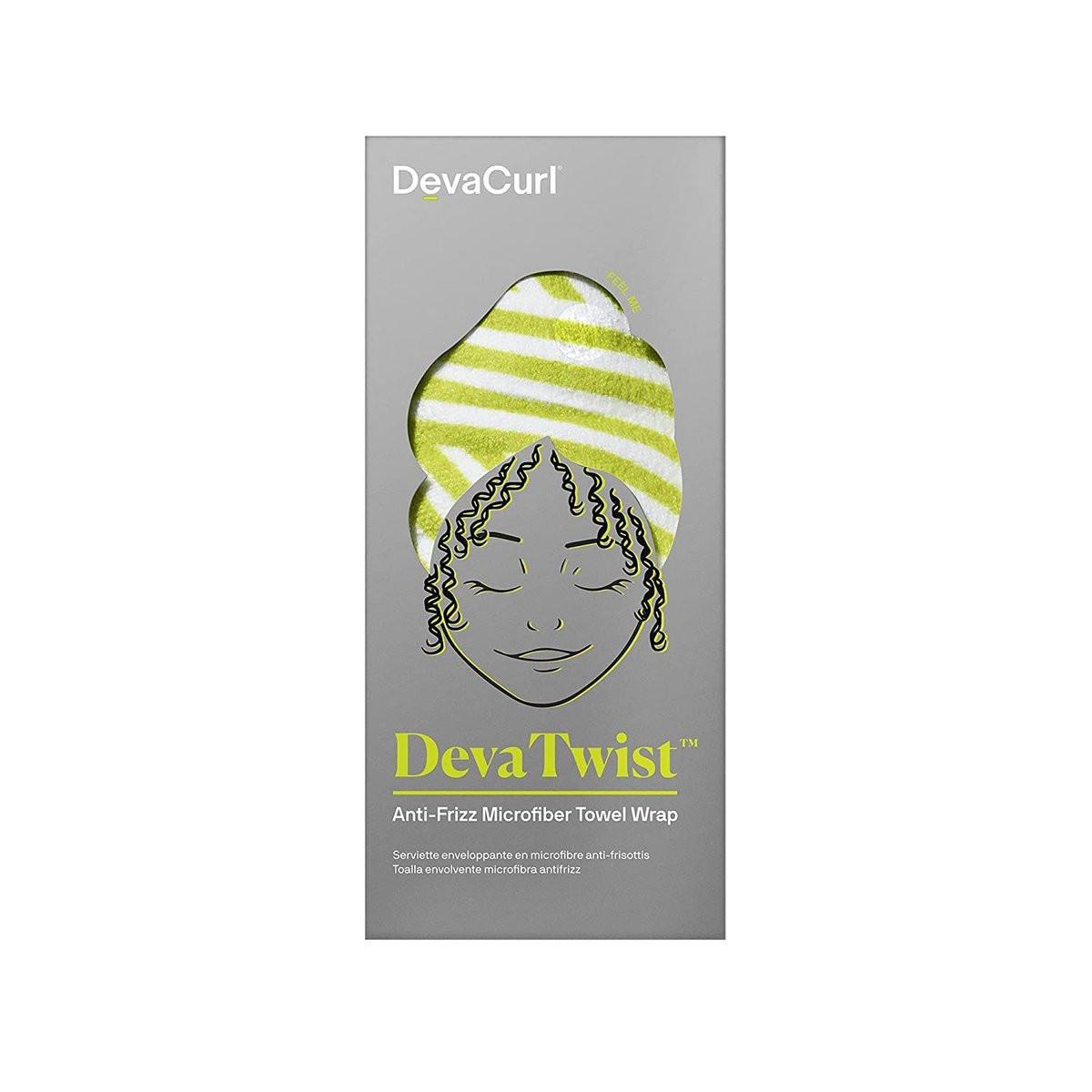 DevaCurl DevaTwist Anti-Frizz Mikrofaser-Handtuch-Turban – Händefreies Design für lockiges Haar