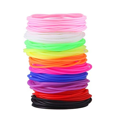 Senkary 120 Stücke Silikon-Gelee-Armbänder, nicht leuchtend, dehnbar, 80er Jahre Gummi-Armbänder, Gel-Gummi-Haargummis für Partygeschenke, Erwachsene, Frauen, Kinder, Mädchen (10 Farben)