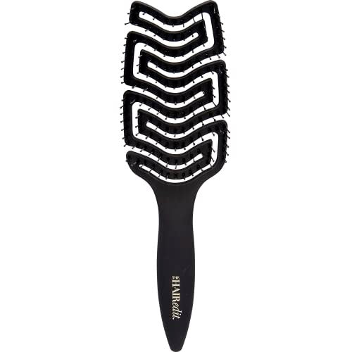 The Hair Edit Entwirr- & Massagebürste für nasses und trockenes Haar mit ergonomischem Paddel, rutschfestem Griff, weichen flexiblen Borsten, Haarbürste gegen Haarbruch für dickes, lockiges, glattes, feines Haar