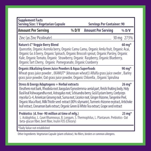 Paradise Herbs Zink-Komplex mit Picolinat und Vitamin C – 30 mg, 90 Kapseln – Hochpotent, vegan, glutenfrei – für Immunsystem & Abwehrkräfte