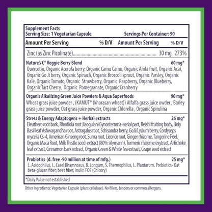 Paradise Herbs Zink-Komplex mit Picolinat und Vitamin C – 30 mg, 90 Kapseln – Hochpotent, vegan, glutenfrei – für Immunsystem & Abwehrkräfte