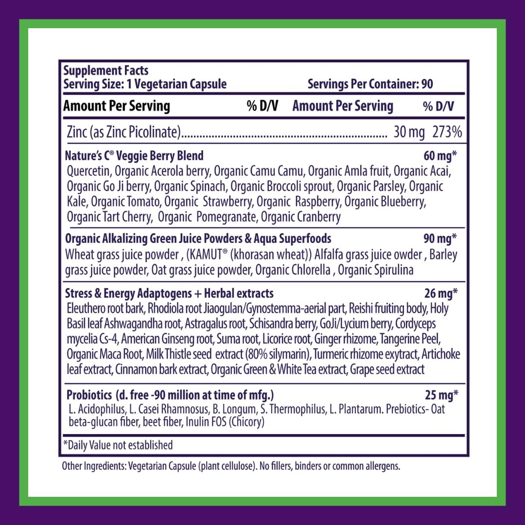 Paradise Herbs Zink-Komplex mit Picolinat und Vitamin C – 30 mg, 90 Kapseln – Hochpotent, vegan, glutenfrei – für Immunsystem & Abwehrkräfte