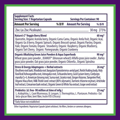 Paradise Herbs Zink-Komplex mit Picolinat und Vitamin C – 30 mg, 90 Kapseln – Hochpotent, vegan, glutenfrei – für Immunsystem & Abwehrkräfte