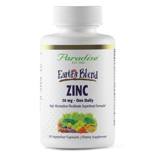 Paradise Herbs Zink-Komplex mit Picolinat und Vitamin C – 30 mg, 90 Kapseln – Hochpotent, vegan, glutenfrei – für Immunsystem & Abwehrkräfte