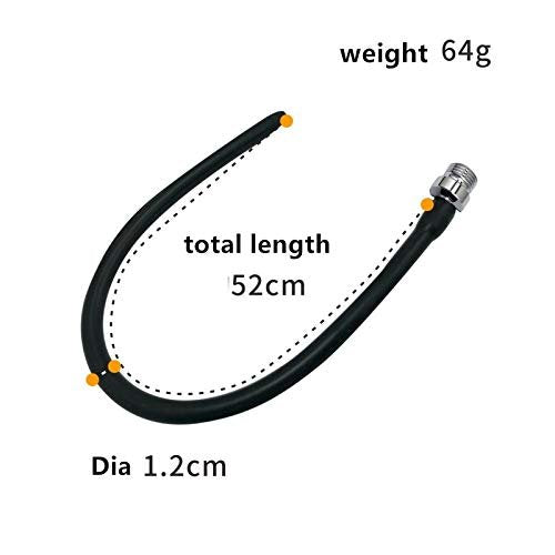 Silicone-Düsen-Einlaufaufsatz Wiederverwendbare Dusche Schwarzer Schlauchaufsatz (50 cm)